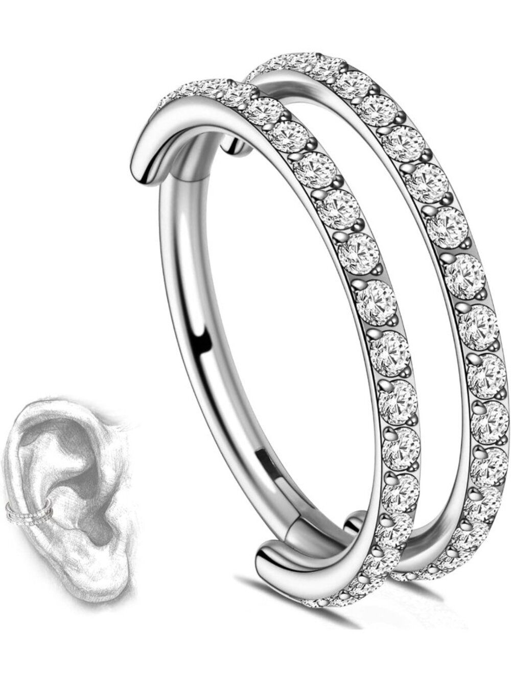16G Titanium Double/Triple Conch Piercing Jewelry - Stylish & Durable Body Art